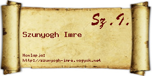 Szunyogh Imre névjegykártya
